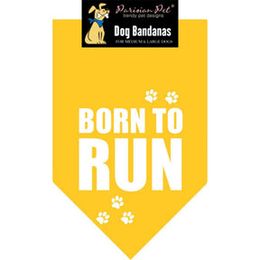 Parisian Pet - Dog Bandana "Born to Run" Yellow-Southern Agriculture