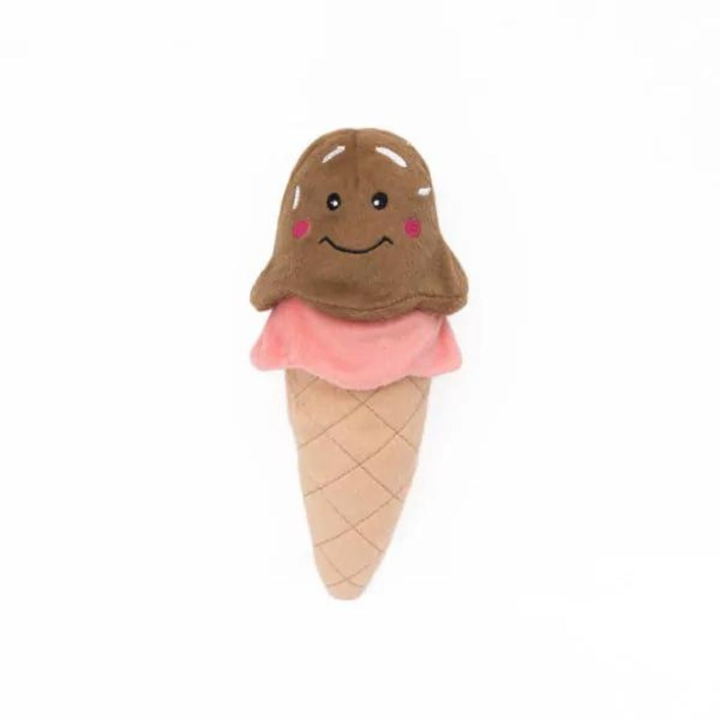 ZippyPaws - Ice Cream NomNomz - Stuffed - 2 Round Squeakers