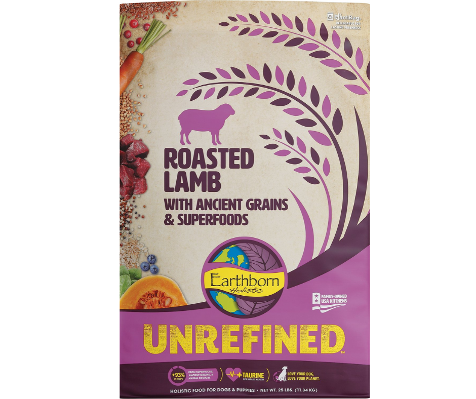 Earthborn Holistic Unrefined - All Dog Breeds, All Life Stages Roasted Lamb with Ancient Grains & Superfoods Recipe Dry Dog Food-Southern Agriculture