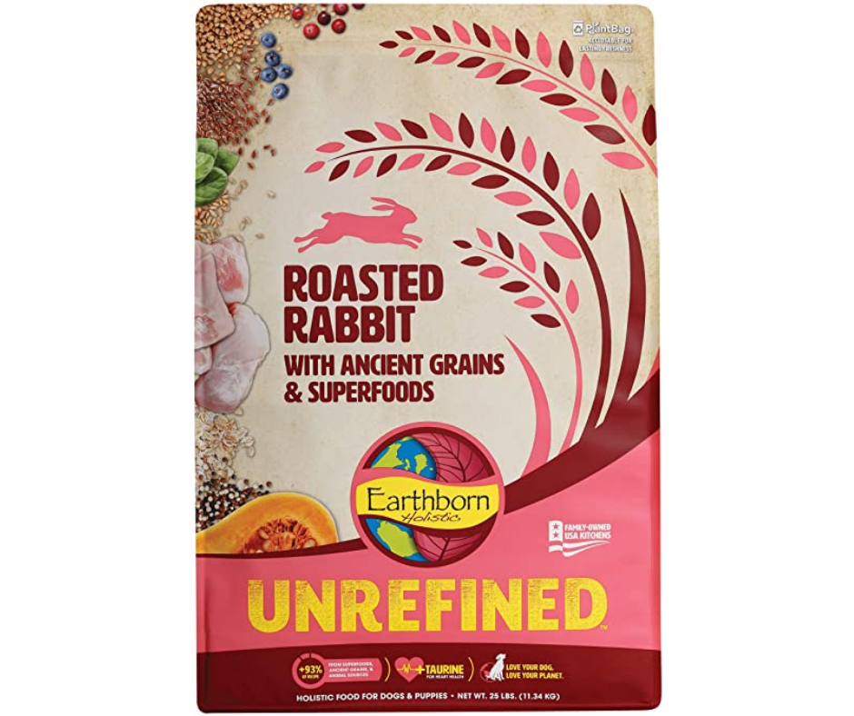 Earthborn Holistic Unrefined - All Dog Breeds, All Life Stages Roasted Rabbit with Ancient Grains & Superfoods Recipe Dry Dog Food-Southern Agriculture