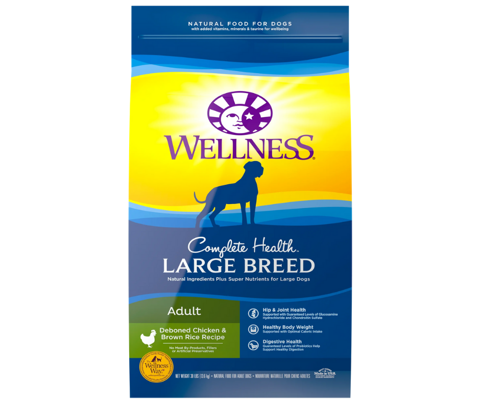 Wellness Complete Health - Large Breed, Adult Dog Deboned Chicken and Brown Rice Recipe Dry Dog Food-Southern Agriculture