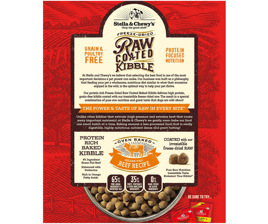 Stella & Chewy's Raw Coated Kibble - All Breeds, Adult Dog Grass-Fed Beef Recipe Dry Dog Food-Southern Agriculture