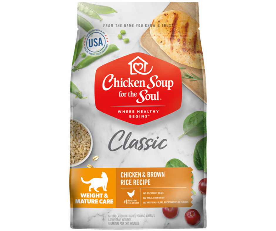 Chicken Soup for the Soul - All Breeds, Overweight Adult, Weight & Mature Care Chicken & Brown Rice Recipe Dry Cat Food-Southern Agriculture
