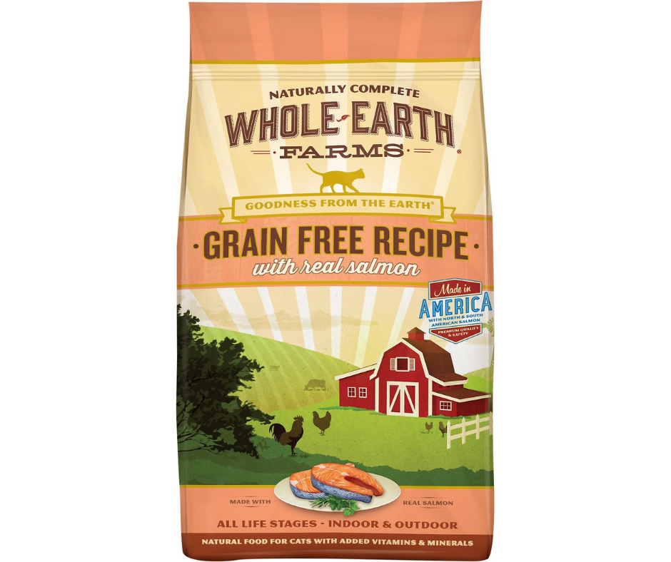 Whole Earth Farms - All Cat Breeds, All Life Stages Grain-Free, Real Salmon Recipe Dry Cat Food-Southern Agriculture