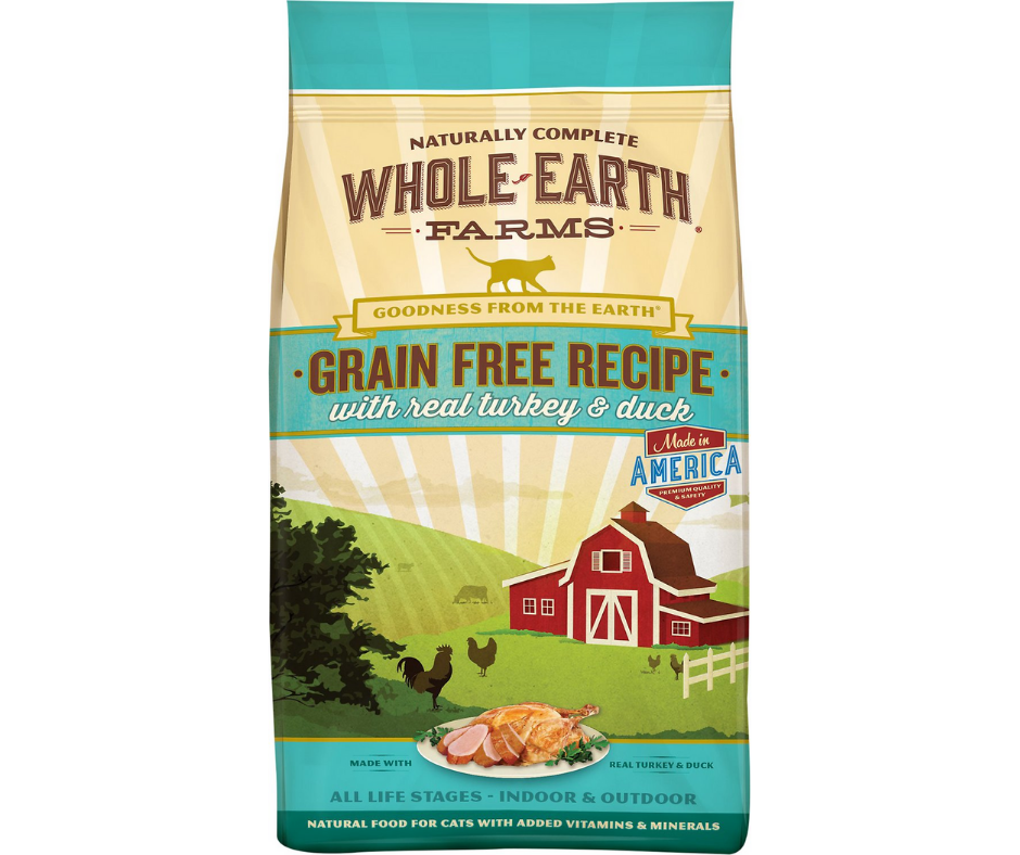 Whole Earth Farms - All Cat Breeds, All Life Stages Grain-Free, Real Turkey and Duck Recipe Dry Cat Food-Southern Agriculture
