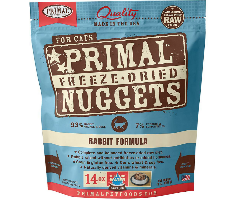 Primal Pet Foods Inc - All Cat Breeds, All Life Stages Raw, Freeze-Dried, Rabbit Formula Dry Cat Food-Southern Agriculture