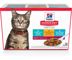 Hill's Science Diet - All Breeds, Adult Cat Tender Dinner Pouch Variety Pack Canned Cat Food-Southern Agriculture