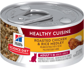 Hill's Science Diet - All Breeds, Adult Cat Healthy Cuisine Roasted Chicken & Rice Medley Canned Cat Food-Southern Agriculture