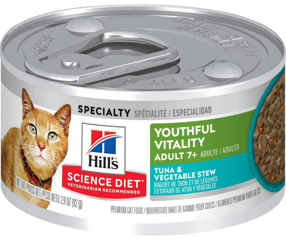 Hill's Science Diet - All Breeds, Senior Cat 7+ Years Old Youthful Vitality Tuna & Vegetables Stew Recipe Canned Cat Food-Southern Agriculture