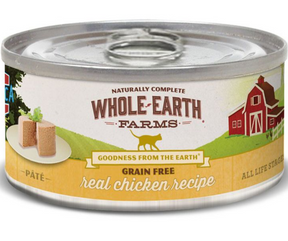 Whole Earth Farms - All Cat Breeds, All Life Stages Grain Free Real Chicken Recipe Canned Cat Food-Southern Agriculture