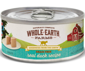 Whole Earth Farms - All Cat Breeds, All Life Stages Grain Free Duck Recipe Canned Cat Food-Southern Agriculture