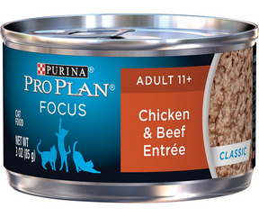 Purina Pro Plan FOCUS - All Breeds, Senior Cat 11+ Years Old Chicken & Beef Entrée Classic Canned Cat Food-Southern Agriculture