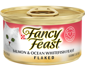 Purina Fancy Feast - All Breeds, Adult Cat Flaked Salmon & Ocean Whitefish Recipe Canned Cat Food-Southern Agriculture