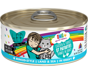 Weruva BFF, OMG QT Patootie! - All Breeds, Adult Cat Grain-Free Chicken & Turkey Dinner in Gravy Canned Cat Food-Southern Agriculture