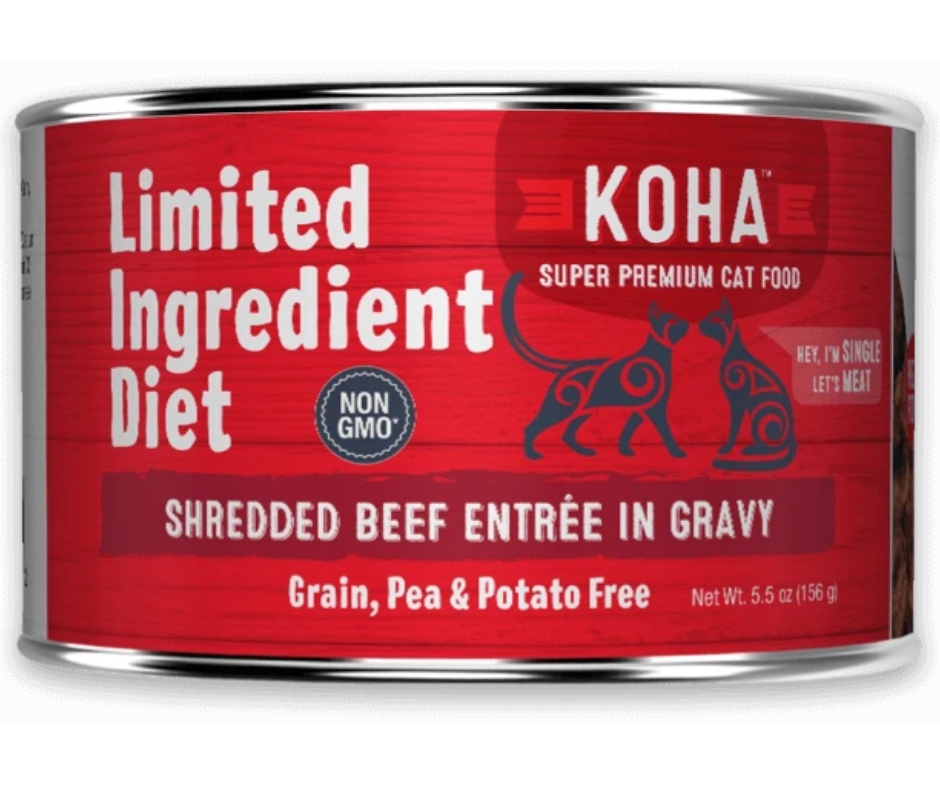 KOHA, Limited Ingredient Diet Shredded - All Breeds, Adult Cat Beef Entrée in Gravy Recipe Canned Cat Food-Southern Agriculture