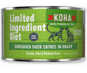 KOHA, Limited Ingredient Diet Shredded - All Breeds, Adult Cat Duck Entrée in Gravy Recipe Canned Cat Food-Southern Agriculture