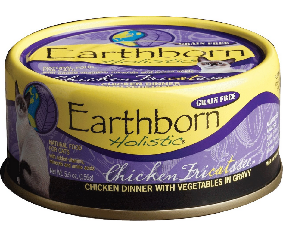 Earthborn Holistics - All Cat Breeds, All Life Stages Chicken Fricatssee, Chicken Dinner with Vegetables in Gravy Recipe Canned Cat Food-Southern Agriculture