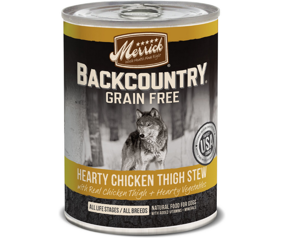 Merrick, Backcountry Grain Free - All Dog Breeds, All Life Stages Hearty Chicken Thigh Stew Recipe Canned Dog Food-Southern Agriculture