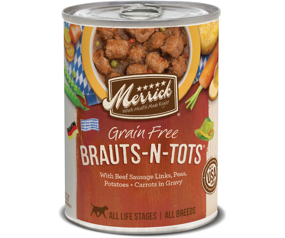 Merrick - All Dog Breeds, All Life Stages Grain Free Brauts-n-Tots Recipe Canned Dog Food-Southern Agriculture
