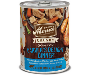 Merrick, Chunky Grain Free - All Breeds, Adult Dog Carvers Delight Dinner Canned Dog Food-Southern Agriculture