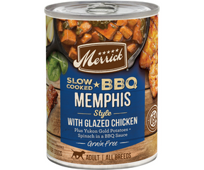 Merrick, Slow-Cooked BBQ - All Breeds, Adult Dog Grain Free Memphis Style with Glazed Chicken Canned Dog Food-Southern Agriculture