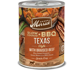 Merrick, Slow-Cooked BBQ - All Breeds, Adult Dog Grain Free Texas Style with Braised Beef Canned Dog Food-Southern Agriculture