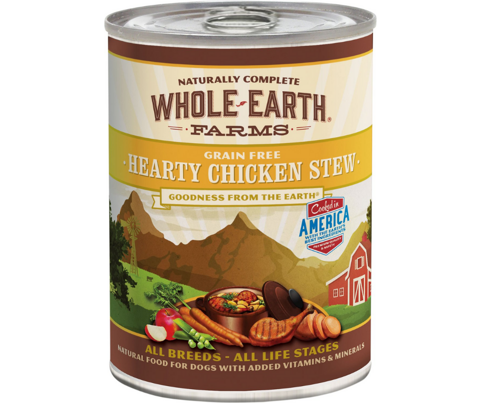 Whole Earth Farms - All Dog Breeds, All Life Stages Grain-Free Hearty Chicken Stew Recipe Canned Dog Food-Southern Agriculture