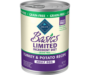 Blue Buffalo, Basics Limited Ingredient - All Breeds, Adult Dog Grain-Free Turkey & Potato Recipe Canned Dog Food-Southern Agriculture