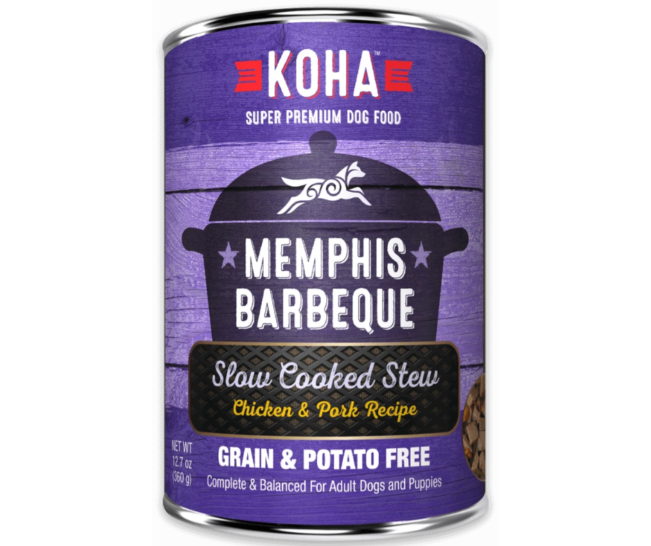 KOHA, Slow Cooked Stews - All Breeds, Adult Dog Memphis Barbeque - Chicken & Pork Recipe Canned Dog Food-Southern Agriculture
