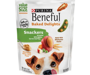Purina - Beneful Baked Delights Snackers Apples, Carrots, Peas & Peanut Butter. Dog Treats.-Southern Agriculture