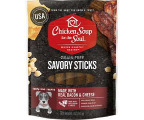 Chicken Soup for the Soul - Savory Sticks Grain-Free Real Bacon & Cheese. Dog Treats.-Southern Agriculture