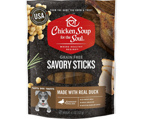 Chicken Soup for the Soul - Savory Sticks Grain-Free Real Duck. Dog Treats.-Southern Agriculture