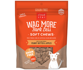 Cloud Star - Wag More Bark Less Grain-Free Soft & Chewy Peanut Butter & Apples Recipe. Dog Treats.-Southern Agriculture