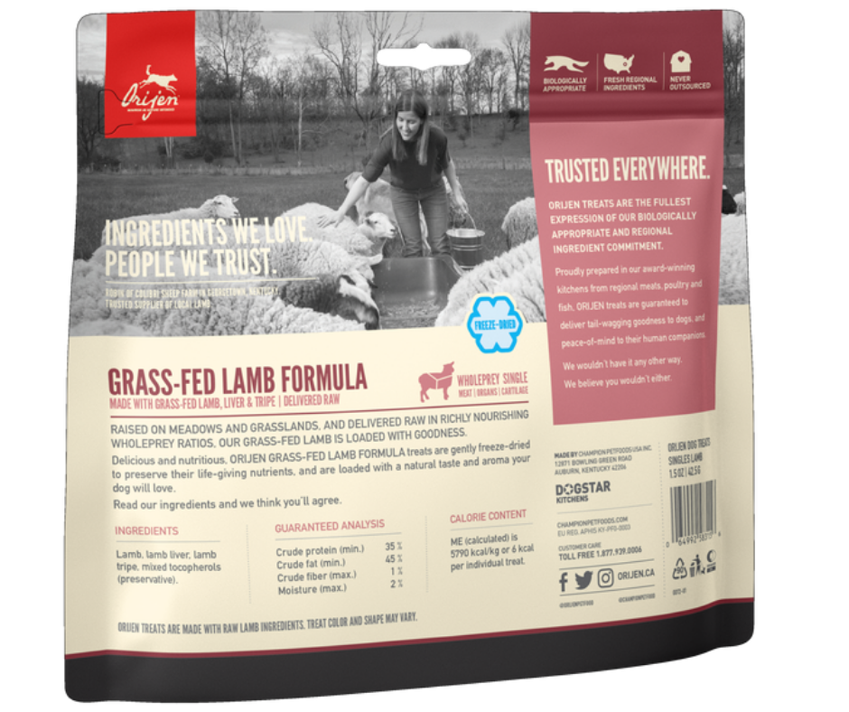 Champion Petfoods, Orijen - Freeze Dried Grass-Fed Lamb Recipe. Dog Treats.-Southern Agriculture