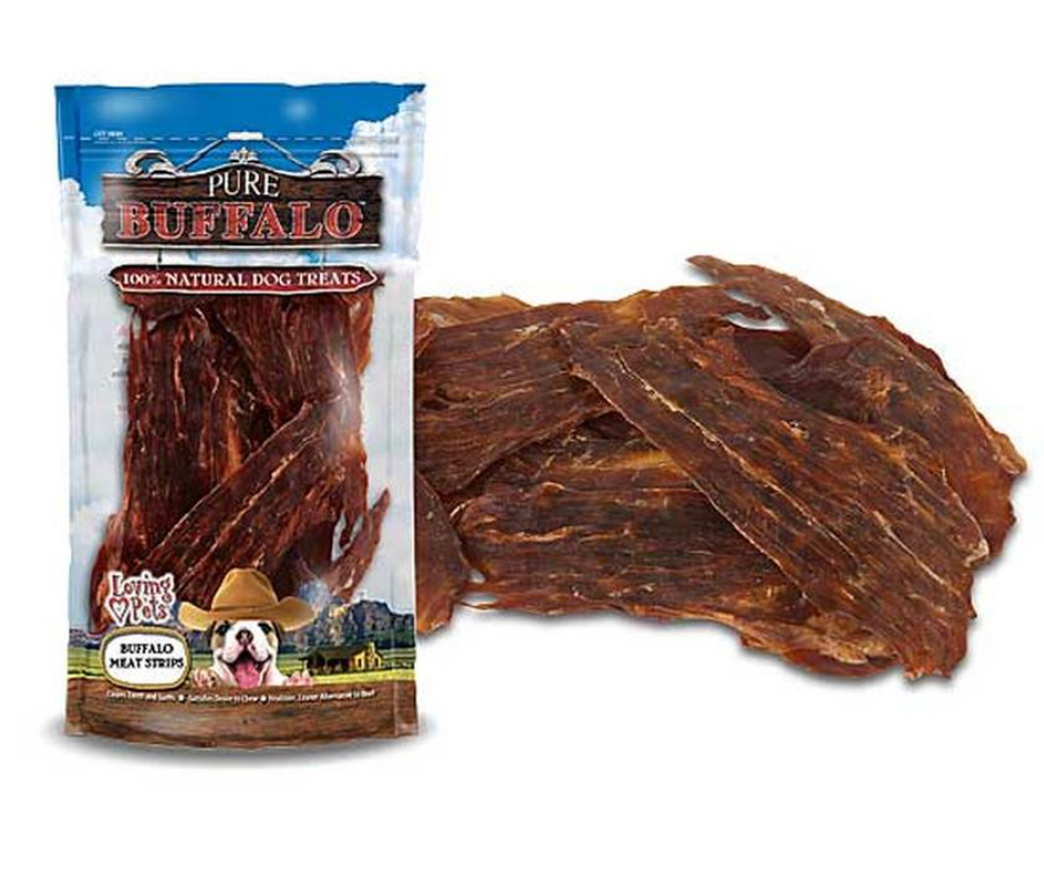 Loving Pets - Pure Buffalo Jerky Meat Strips. Dog Treats.-Southern Agriculture