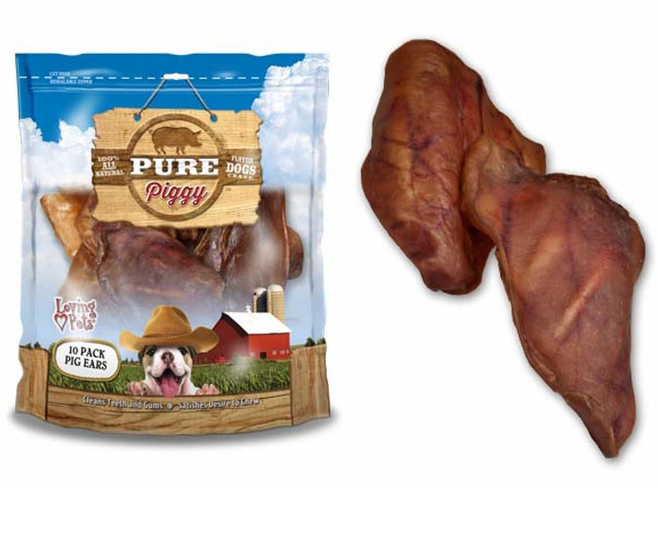 Loving Pets - Pure Piggy 10 Pack Pig Ears. Dog Treats.-Southern Agriculture