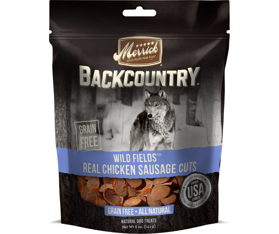 Merrick Backcountry - Wild Fields Real Chicken Sausage Cuts Recipe. Dog Treats.-Southern Agriculture