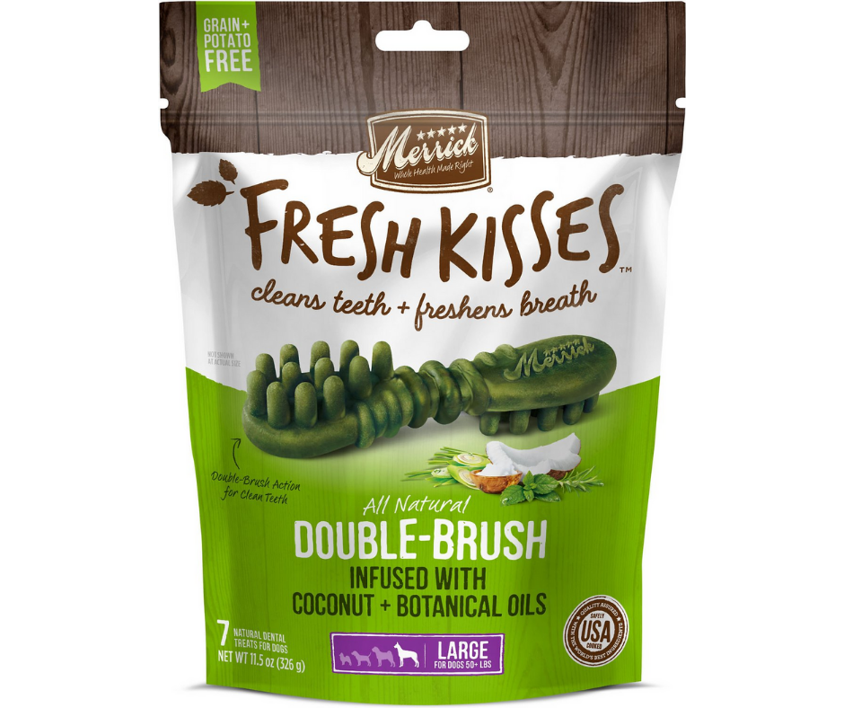 Merrick - Fresh Kisses Double-Brush Coconut Oil & Botanicals Large Breed. Dog Treats.-Southern Agriculture
