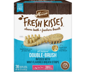 Merrick - Fresh Kisses Double-Brush Mint Breath Strip Small Breed. Dog Treats.-Southern Agriculture