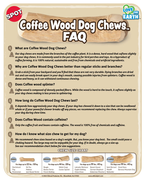 Chews Charting Ethical Pet Products - Coffee Wood Chew - Love The Earth