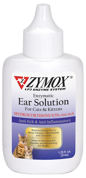 Pet Kings -  Zymox Enzymatic Ear Solutions for Cats with 0.5% Hydrocortisone