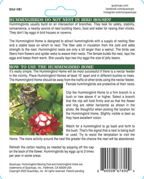 Hummingbird Home w/Nesting Fiber & Ring red Flower