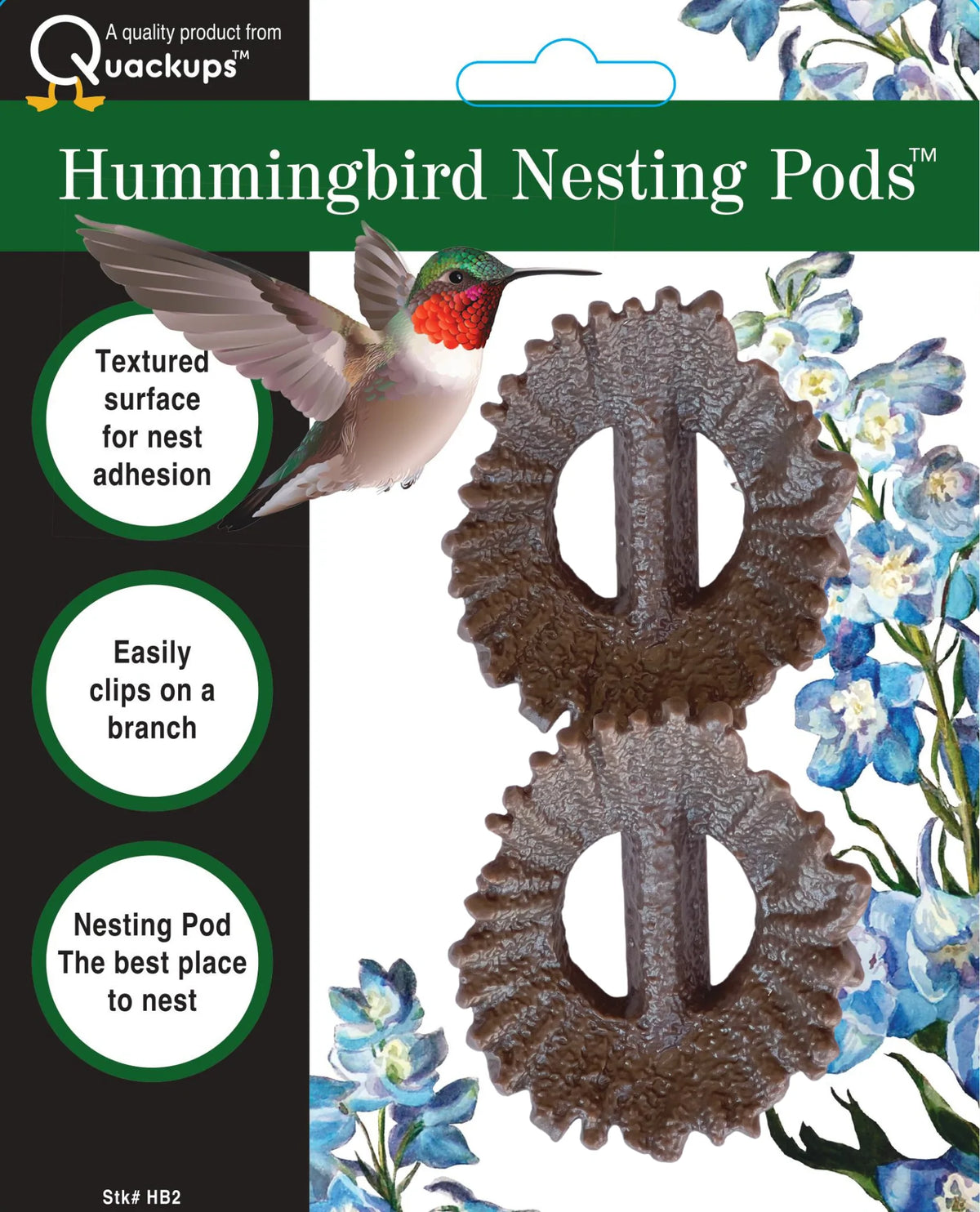 Hummingbird Nesting Pods 2Pk w/Clips