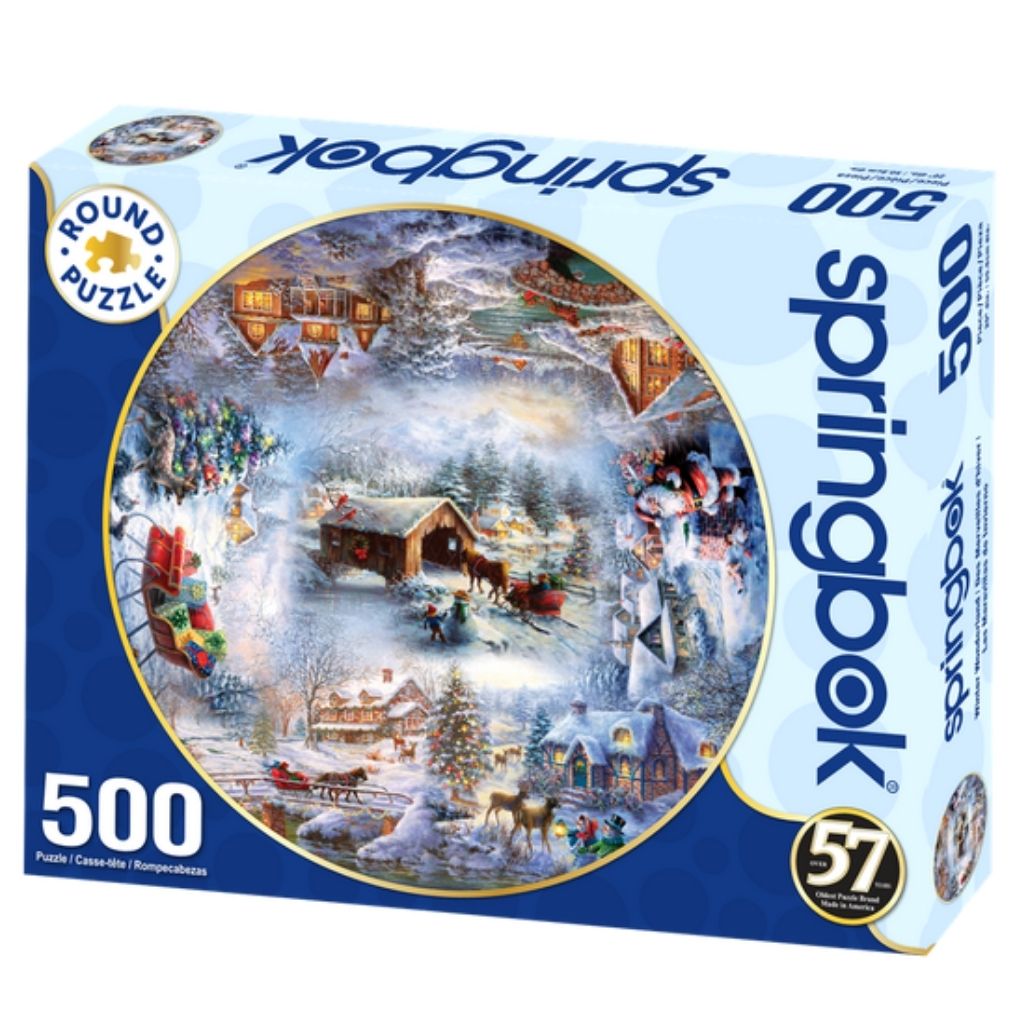 Springbok - Puzzle Winter Wonderland 500 Piece Round Jigsaw Puzzle-Southern Agriculture