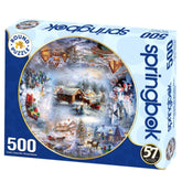 Springbok - Puzzle Winter Wonderland 500 Piece Round Jigsaw Puzzle-Southern Agriculture