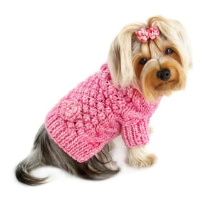 Klippo Pet Pink Bobble Stitch Turtleneck Sweater