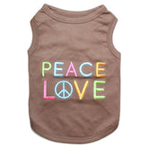 Dog T-shirt Peace & Love Brown-Southern Agriculture