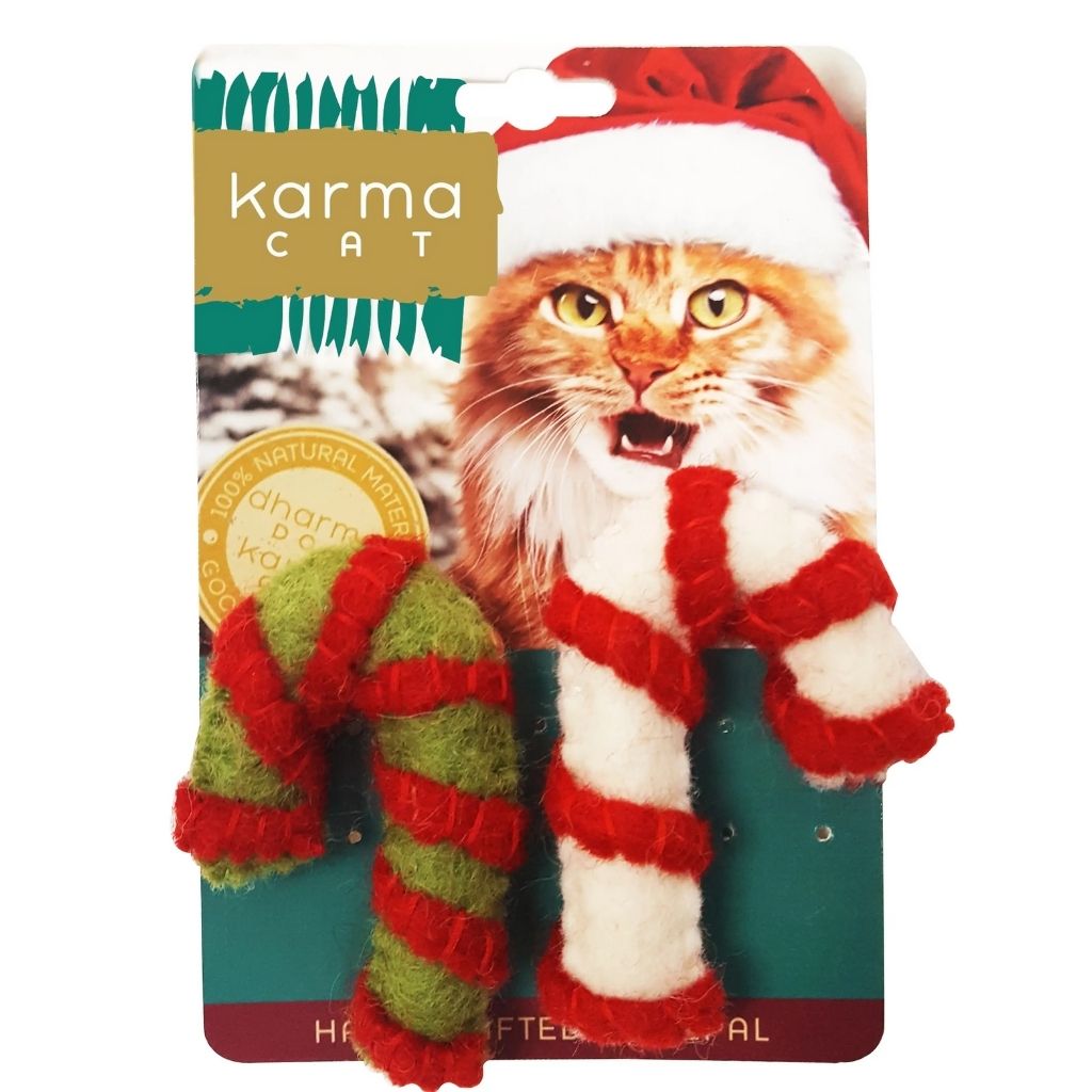 Candy Cane Wool Cat Toy - Pack of 2-Southern Agriculture