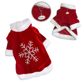 Klippo - Velour Holiday Shirt With Sparkling Silver Snowflake for Dogs-Southern Agriculture