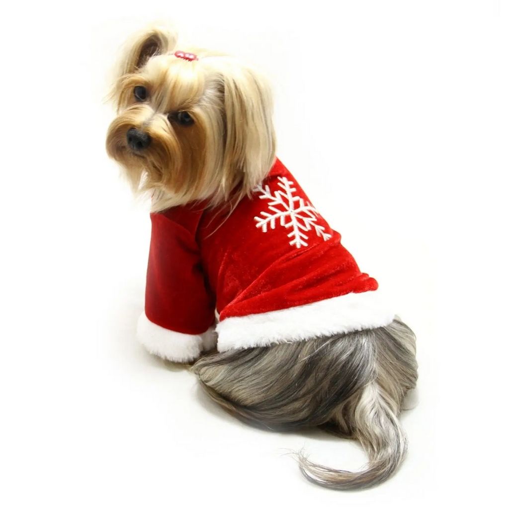 Klippo - Velour Holiday Shirt With Sparkling Silver Snowflake for Dogs-Southern Agriculture